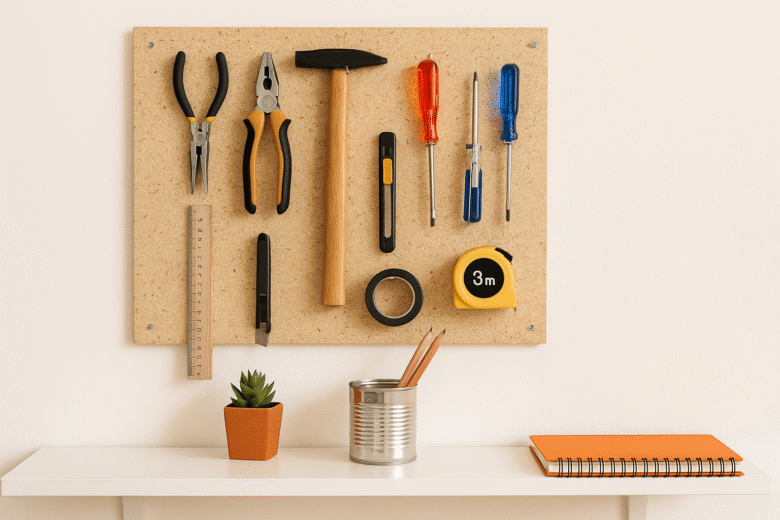 Painel de ferramentas DIY para espaços pequenos de hobby